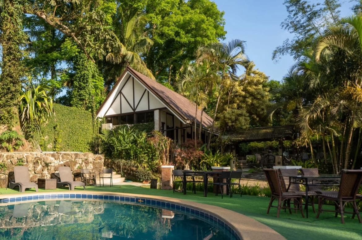 The poolside garden and pavilion at Panaad Garden Tagaytay
