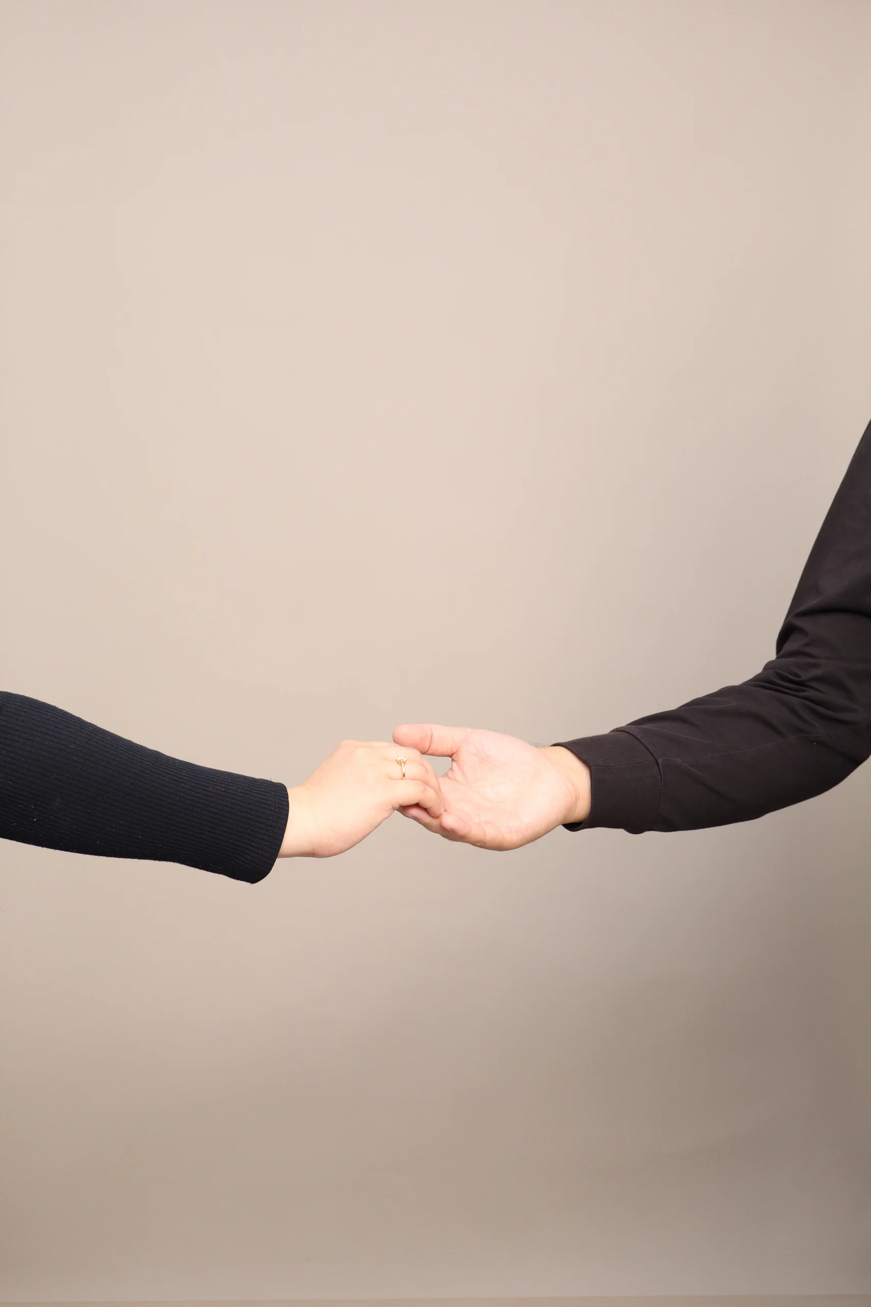 Mario and Inah linking their little fingers
